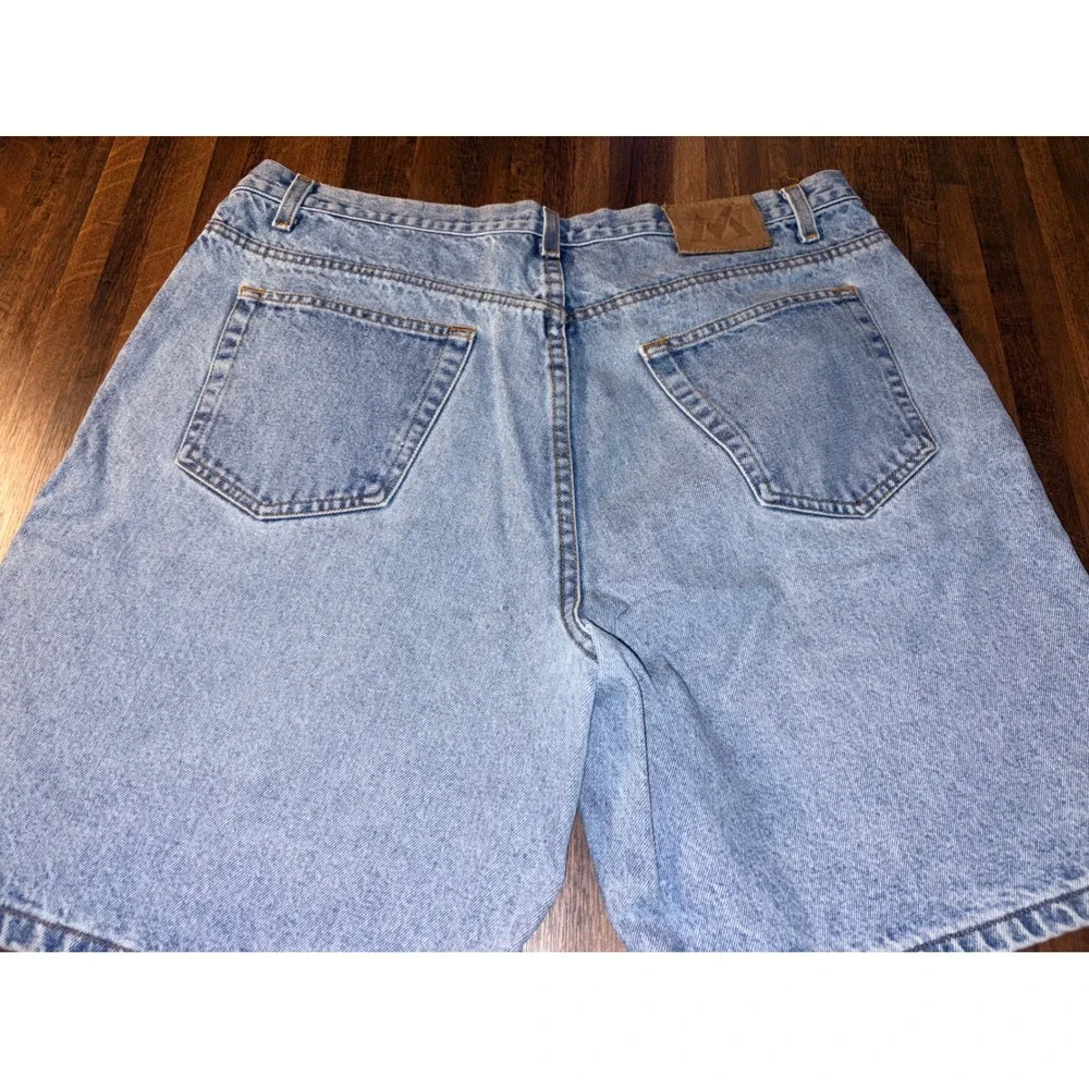 VTG Members Mark Mens Light Wash Denim Jean Shorts Size 38 Blue Cotton Relaxed